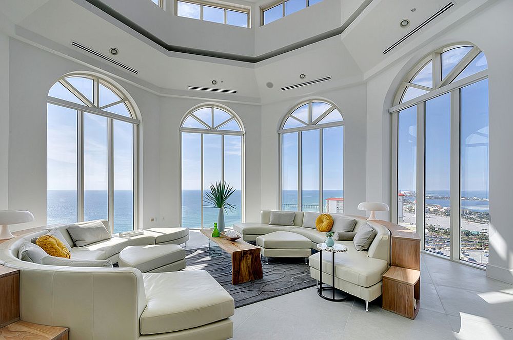 Ultra-sleek natural coffee table for the minimal, contemporary living room [From: Emerald Coast Real Estate Photography]