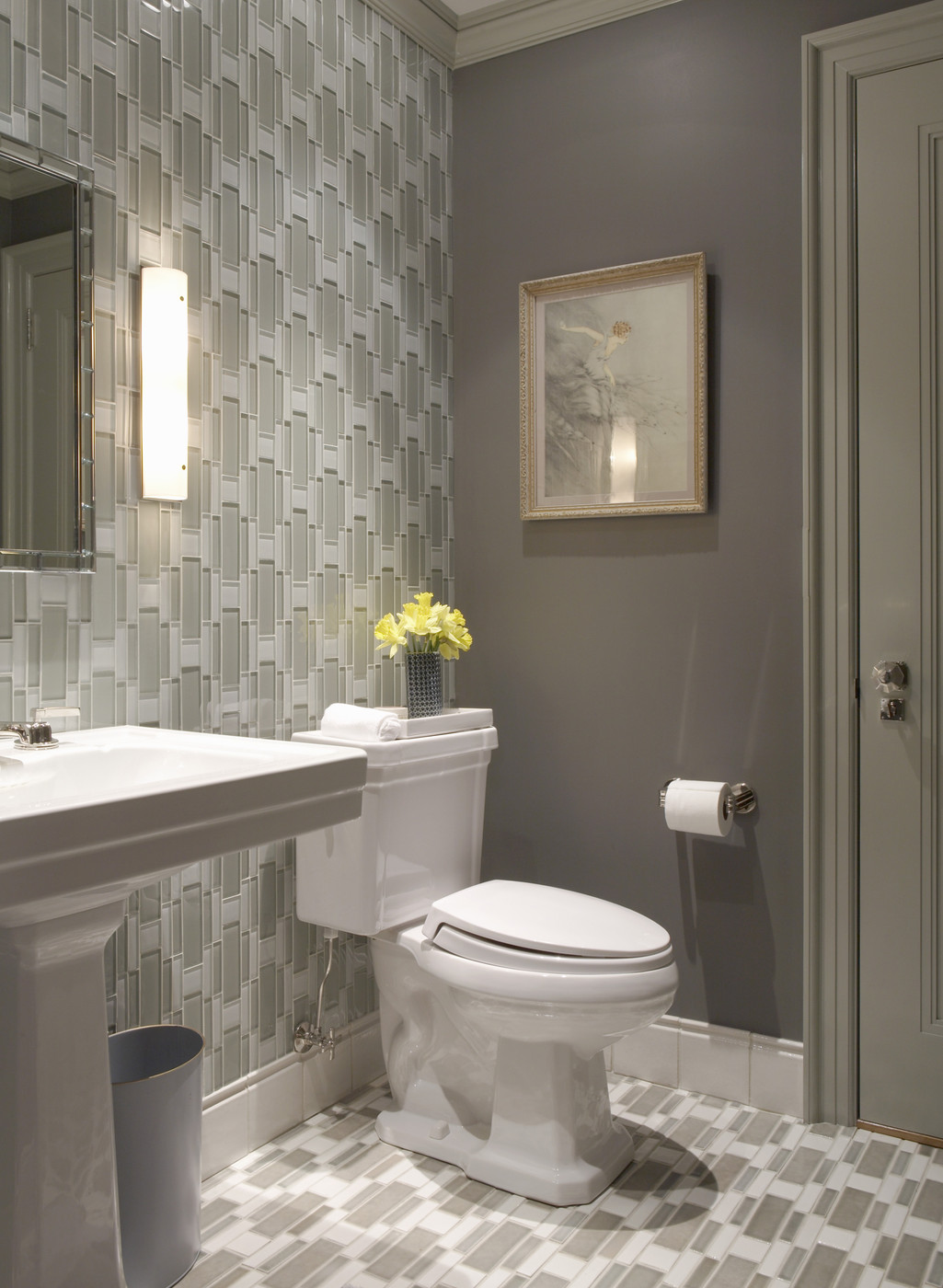 badezimmer tiles neutrals delux gleichem fliesenmuster tapeten geometrischem tones arandela lonny likebox decoist