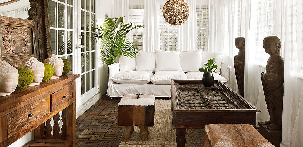 Zen-styled tropical sunroom with oriental inspiration