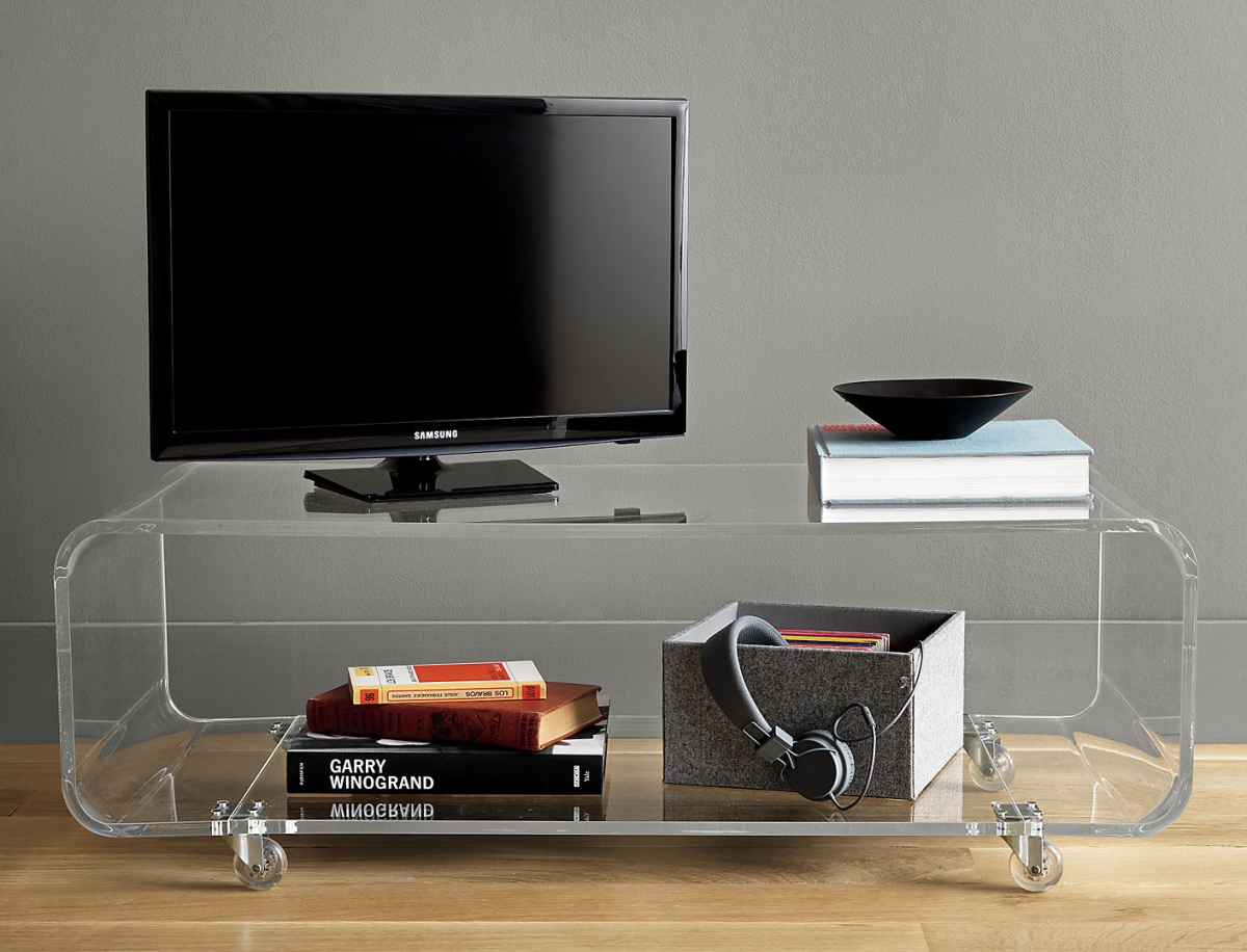 Acrylic media console from CB2