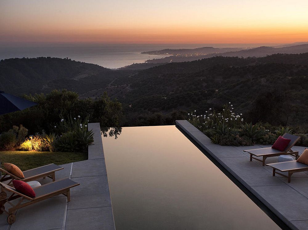 Amazing pool and deck give a glimpse of Santa Barbara at its best!