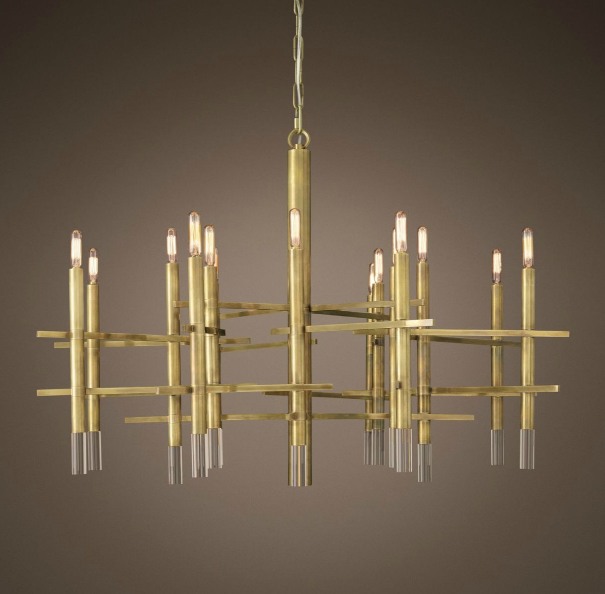 Brass chandelier by Restoration Hardware