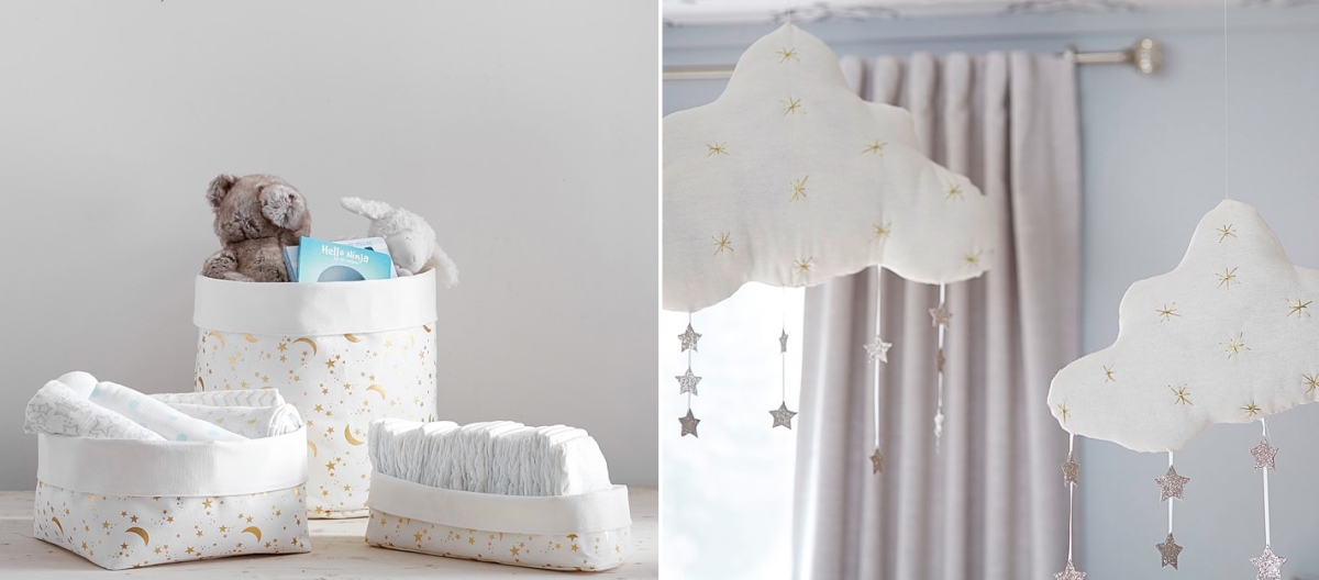 Celestial storage and mobiles from Pottery Barn Kids