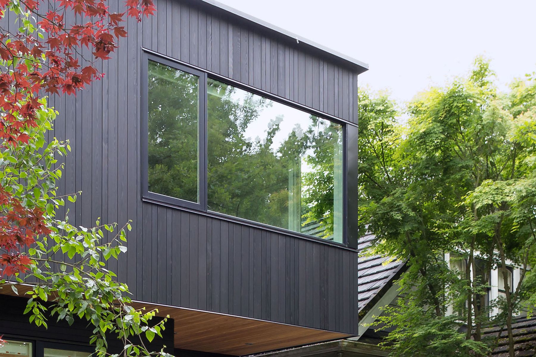 Dark cedar brings classic elegance to a distinctly contemporary home