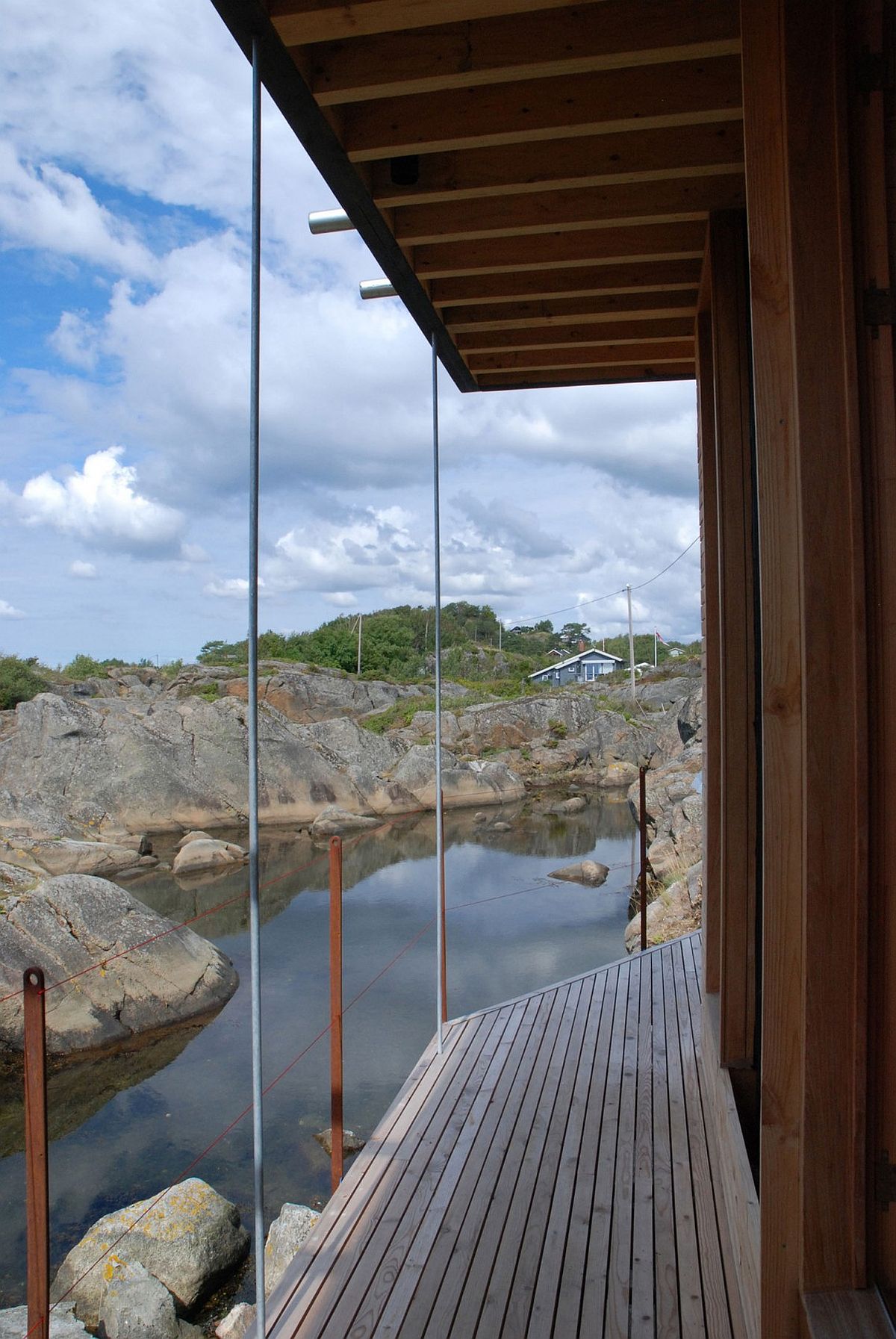 Design of the island retreat offers protection from the elements