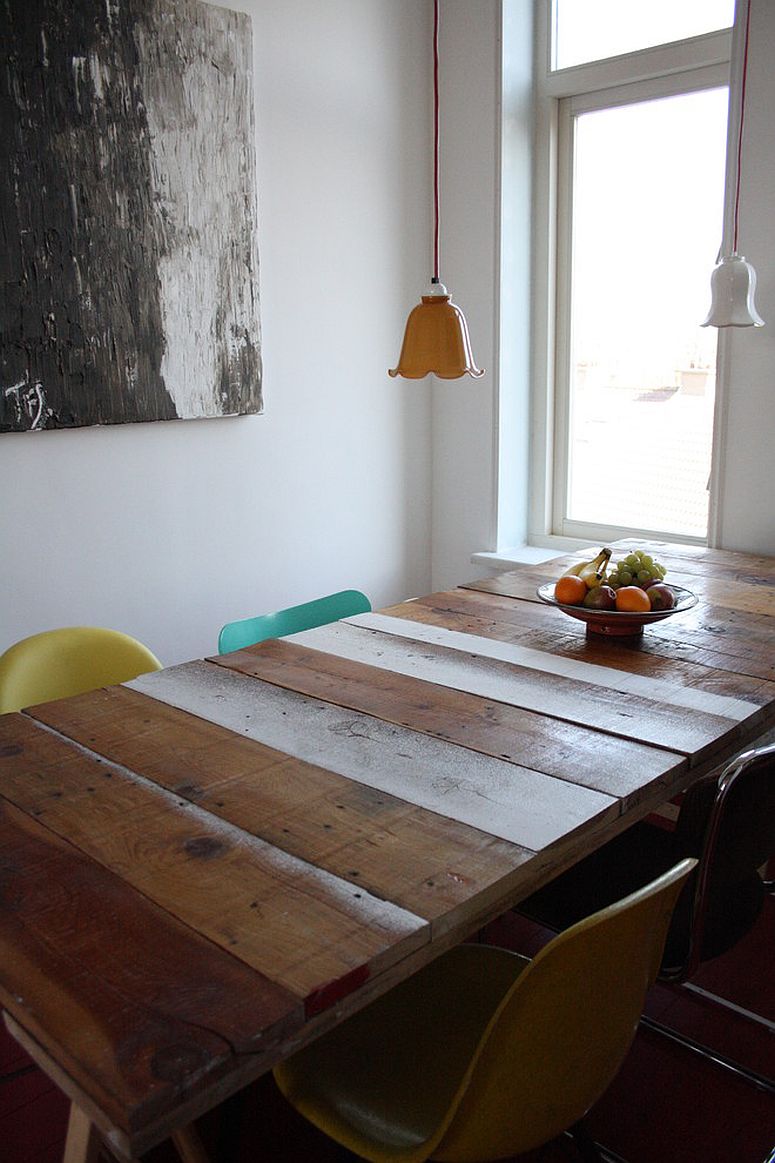 Dining table made from reclaimed wood for the modern coastal dining room