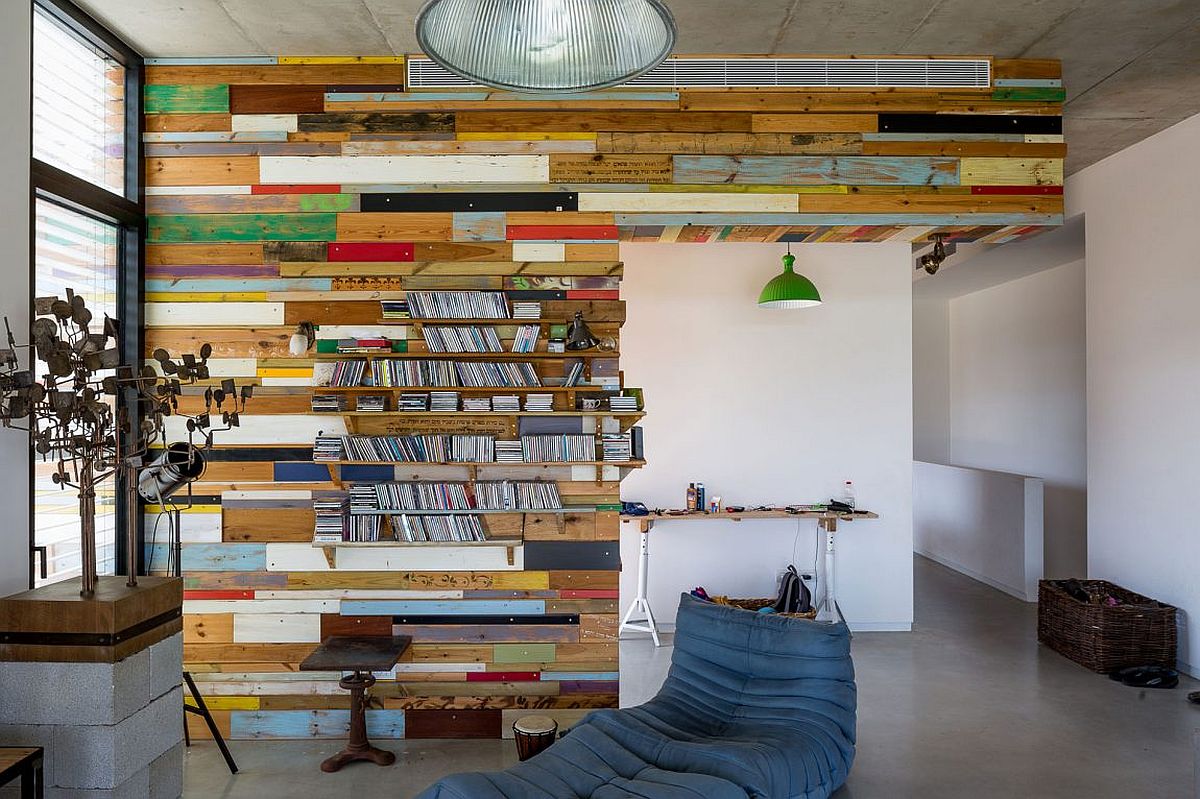 Exceptional bookcase crafted from reclaimed wood