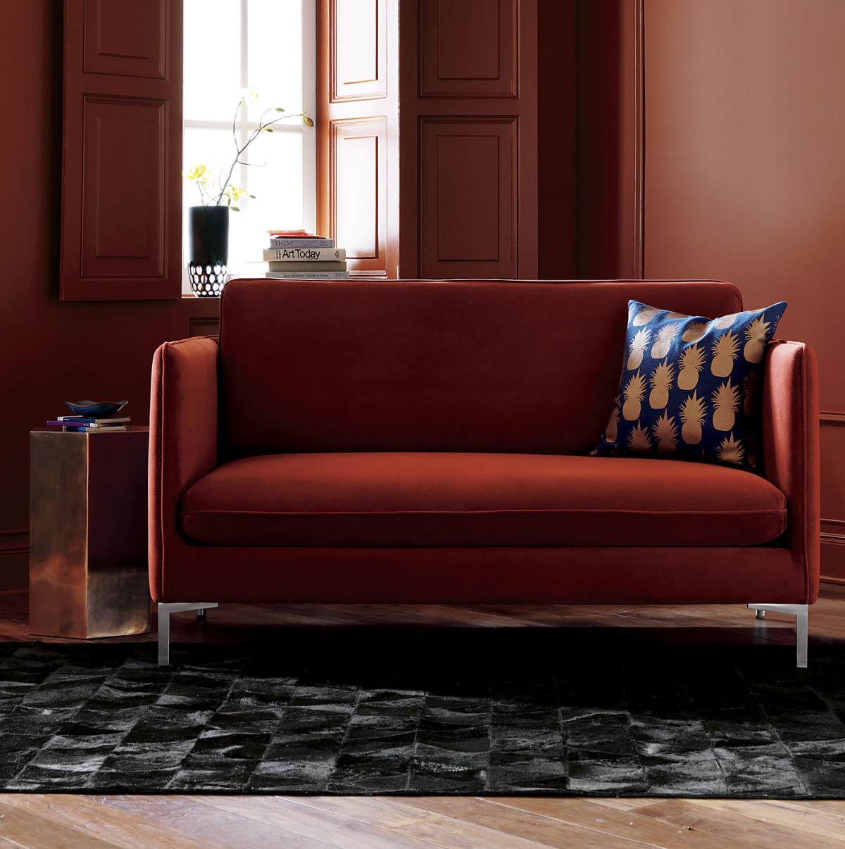 Flatiron Rouge Apartment Sofa with slim arms