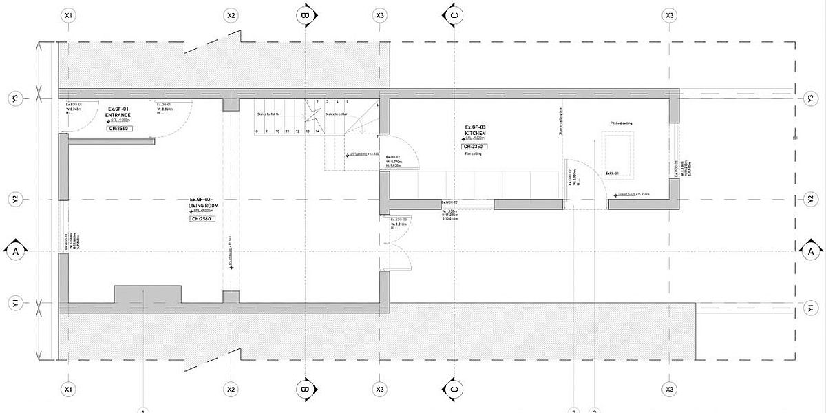 Floor plan of the Lambeth Marsh House before extension