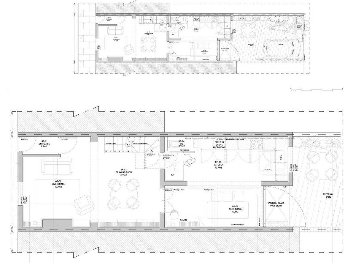 Floor plan of the London home after extension