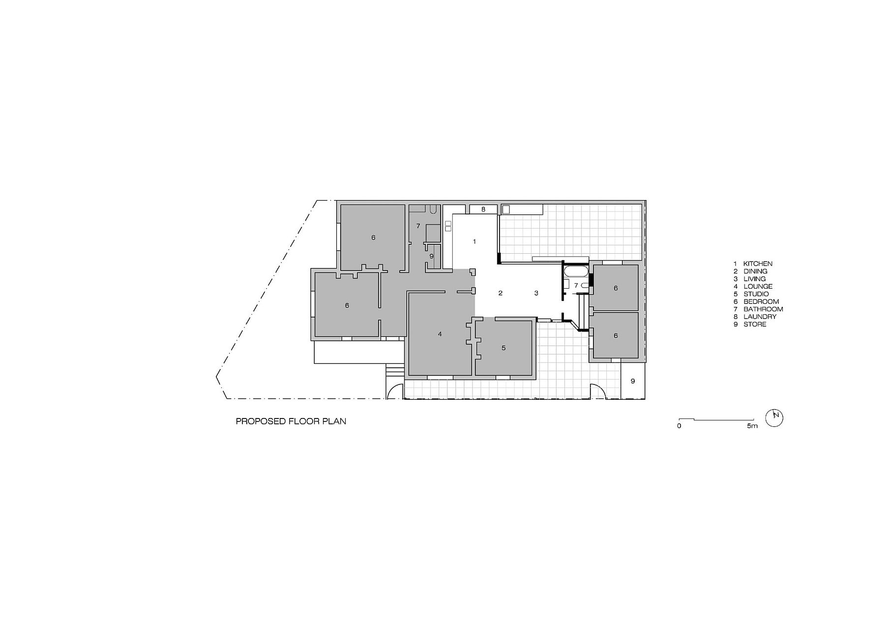 Floor plan of the Melbourne home after the new addition