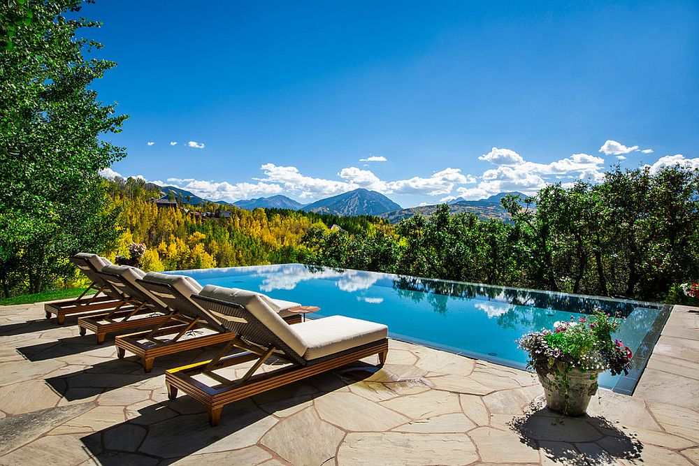 Get a glimpse of the forest canopy from your pool deck in style!