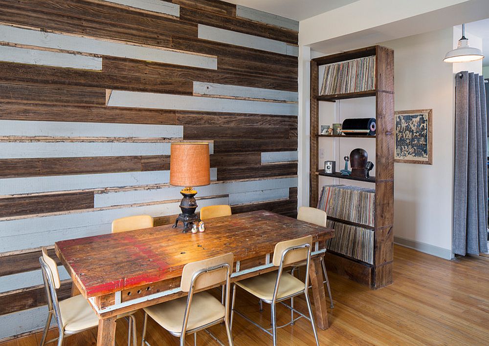 Give old wooden planks a new lease of life in the dining room [Design: Foundre Made]