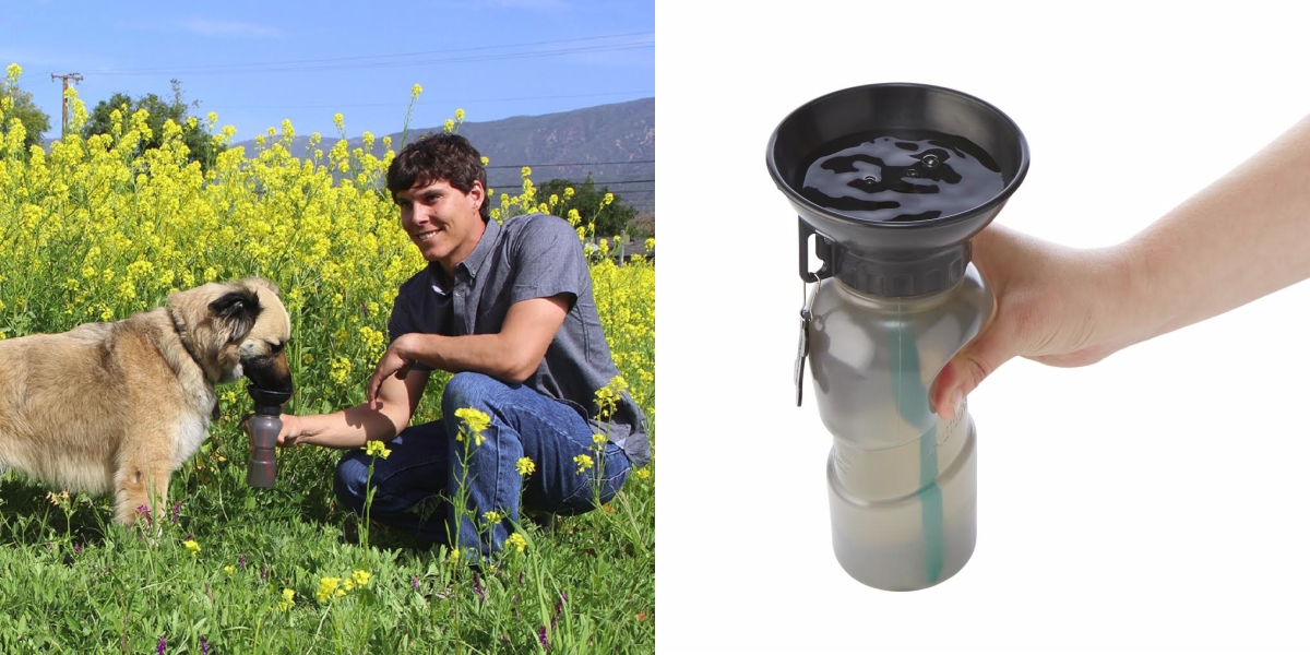 Handy dog bowl water bottle