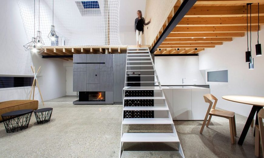 Space-Savvy Home in Slovakia Cleverly Utilizes Its Mezzanine Level