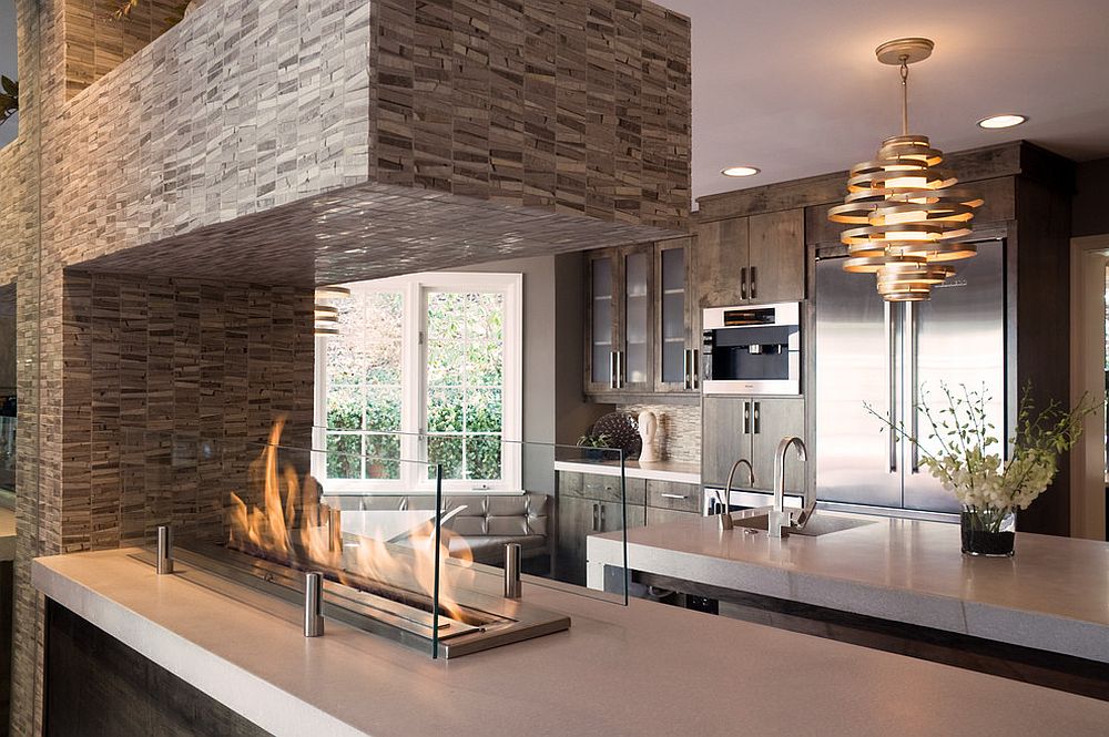 Hot Trends Give Your Kitchen A Sizzling Makeover With A Fireplace