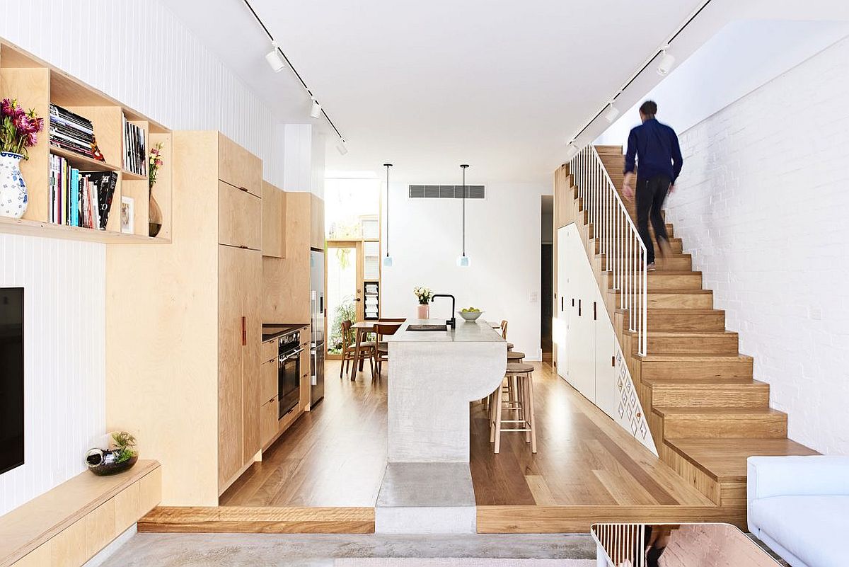 Look at the kitchen and dining area of the renovated Aussie home