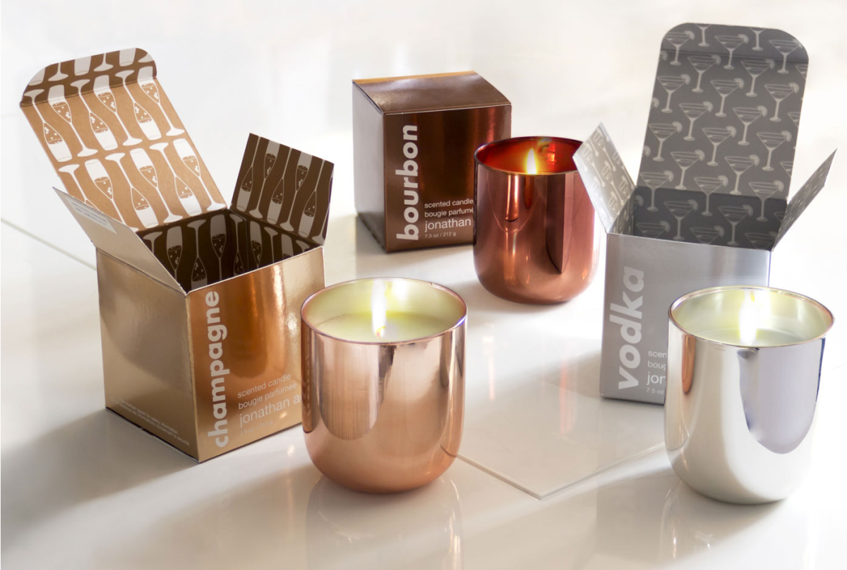 Metallic candles from Jonathan Adler