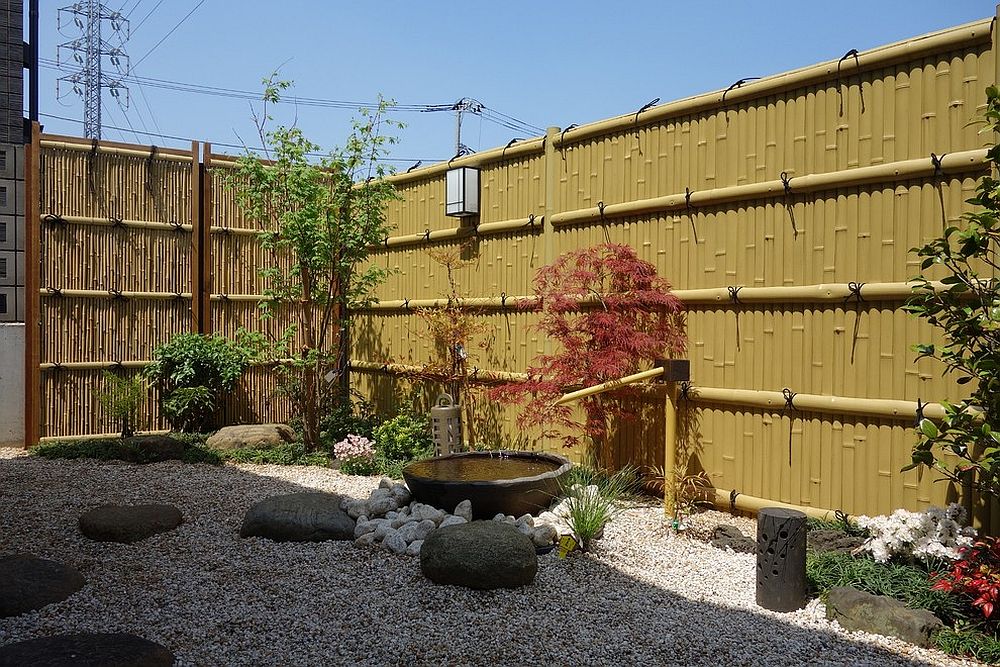 Minimal Asian rock garden idea with a dash of greenery