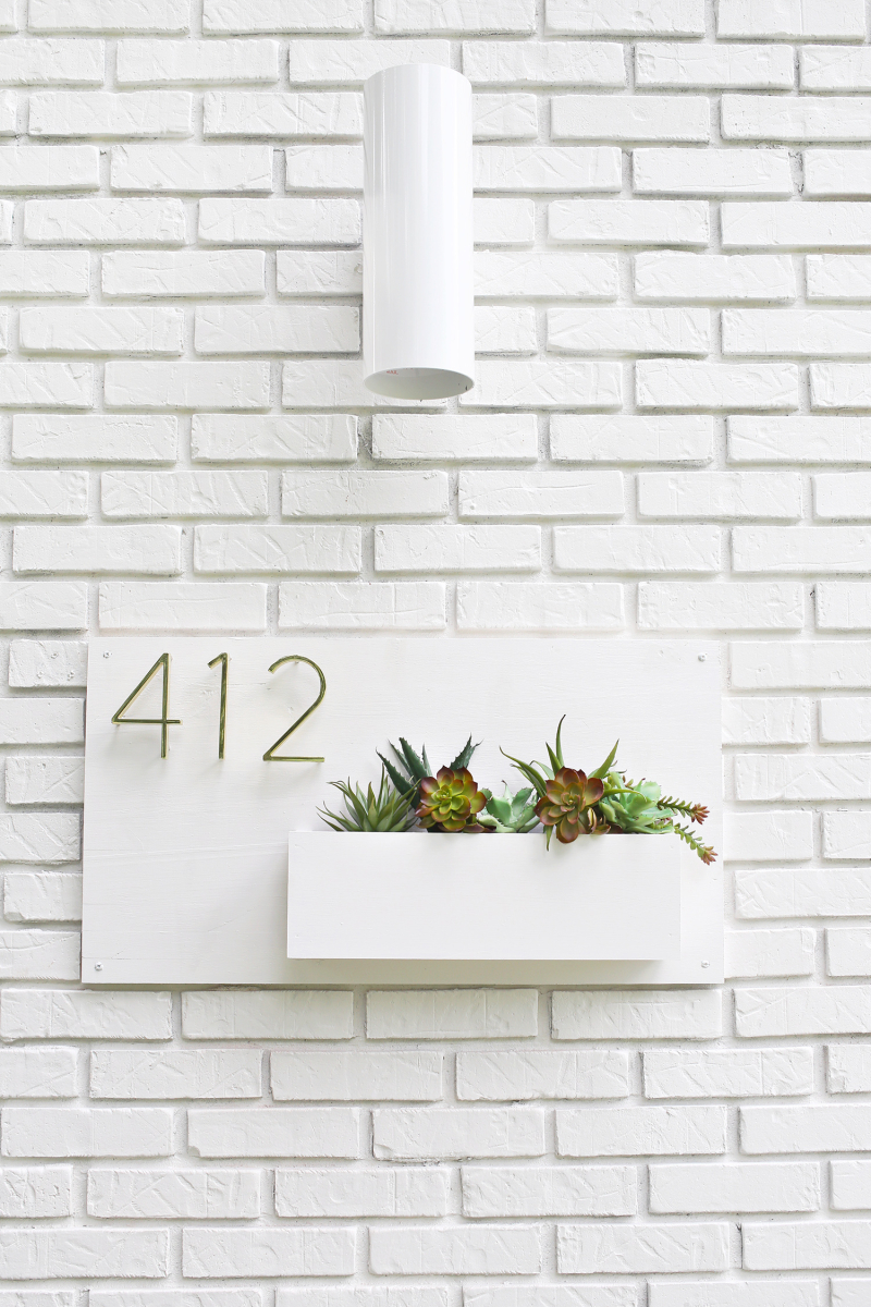 Modern address planter from A Beautiful Mess