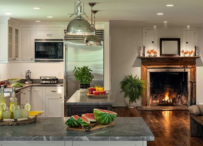 kitchen fireplace design idea