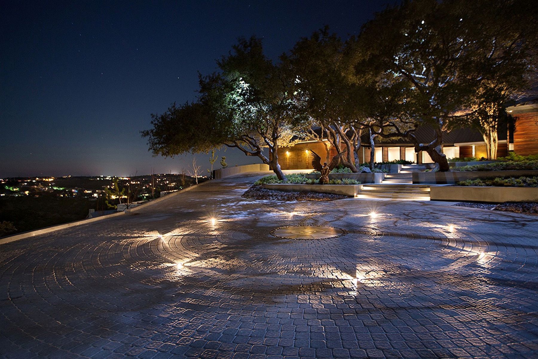 New entrance, landscape and courtyard covered in Pennsylvania bluestone