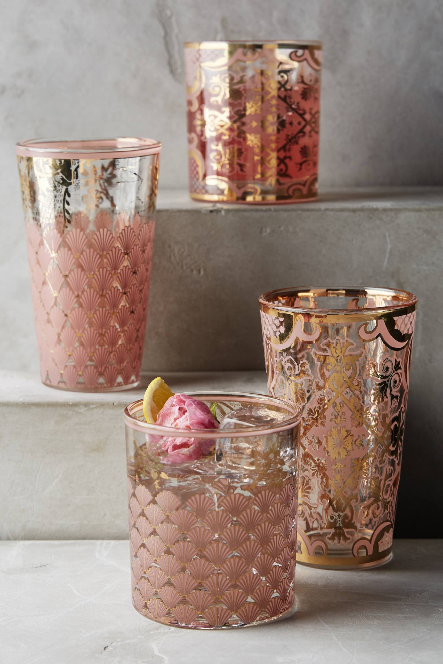 Patterned glassware from Anthropologie