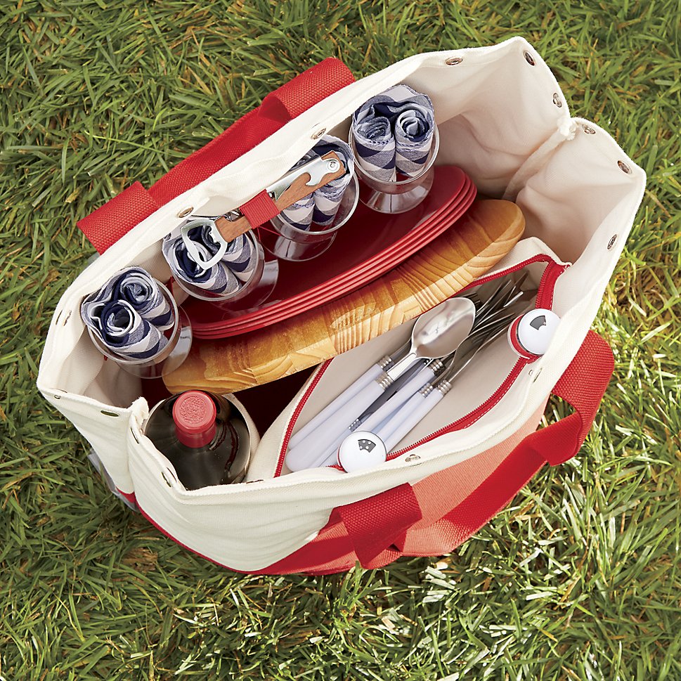 Picnic tote with key essentials