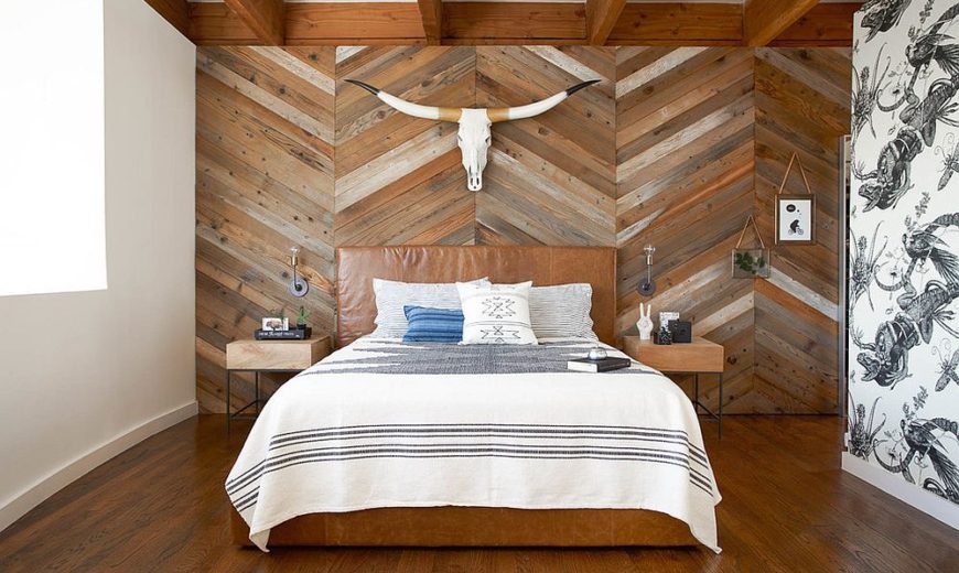 Design Inspiration 25 Bedrooms With Reclaimed Wood Walls - Wood Accent Wall Chevron Pattern