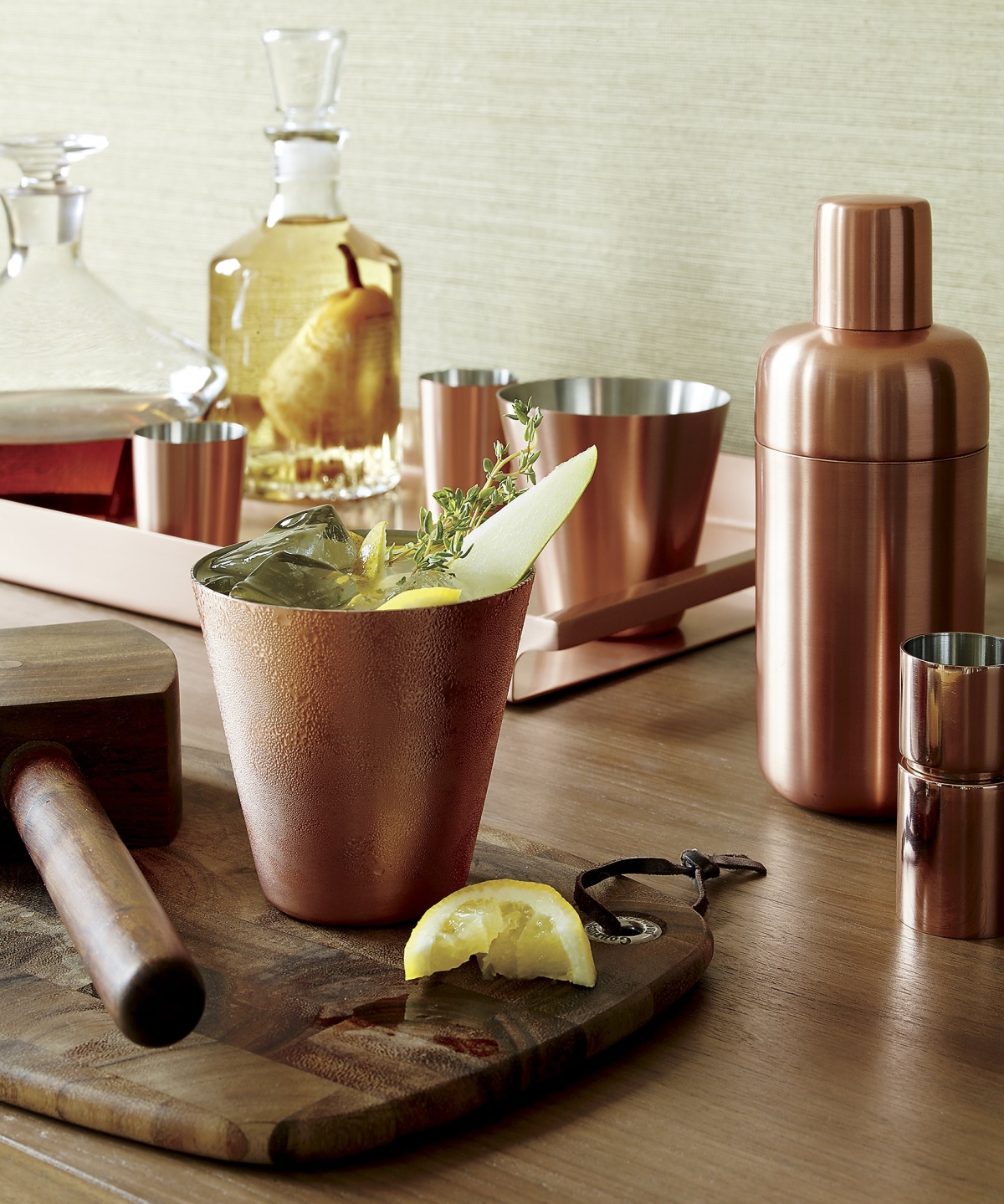 Copper barware from Crate & Barrel