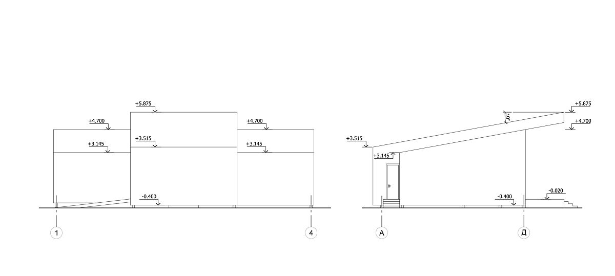 Sectional view of the new structure that makes up a dashing modern chalet