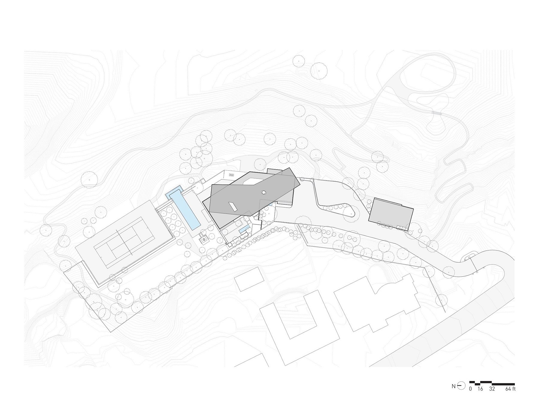 Site plan of Tree Top Residence in LA