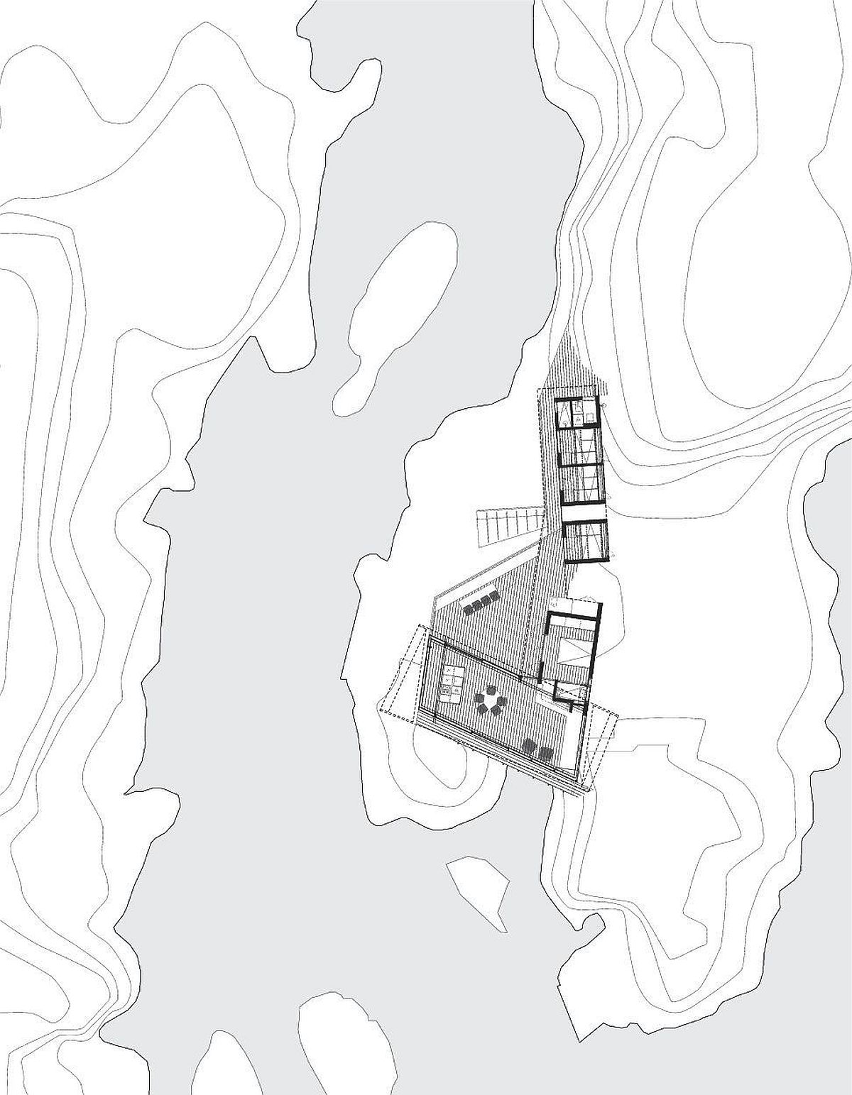 Site plan of amazing Norwegian getaway on an island