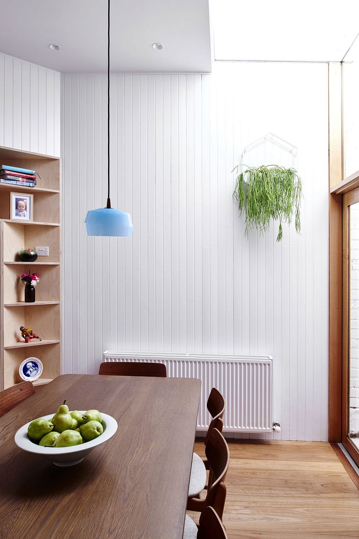 Skylight brings natural light into the dining area