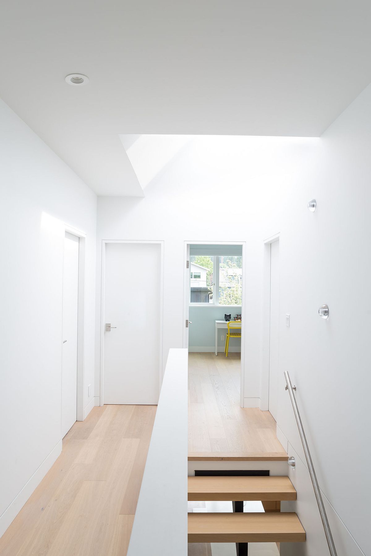 Skylight brings natural light into both the levels of the house thanks to the open stairwell
