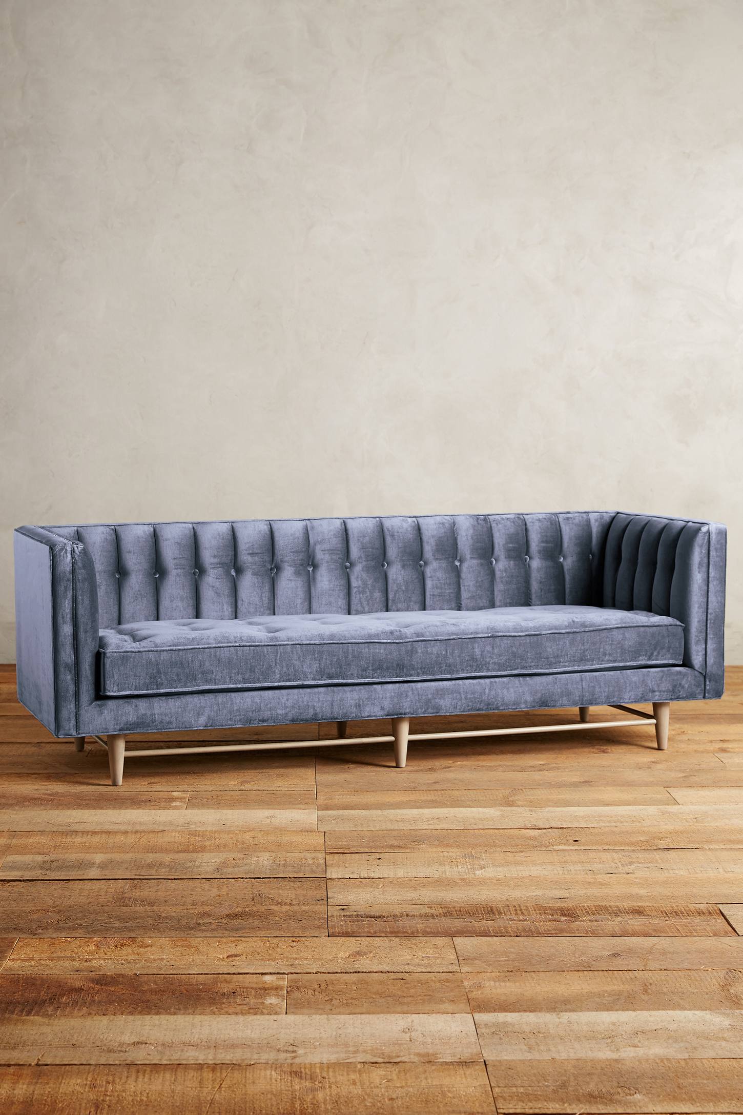 Slub Velvet Marryn Sofa in Sky