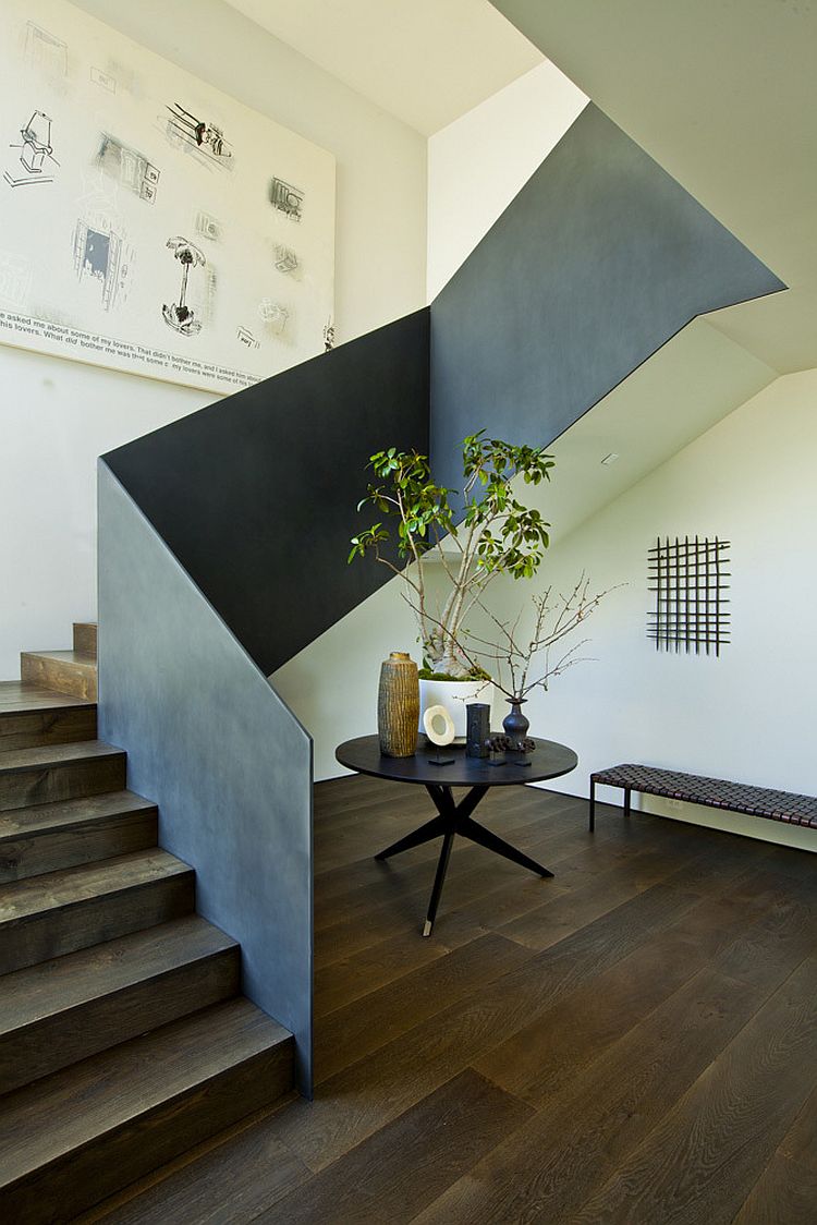 Staircase leading to the top level with minimal design