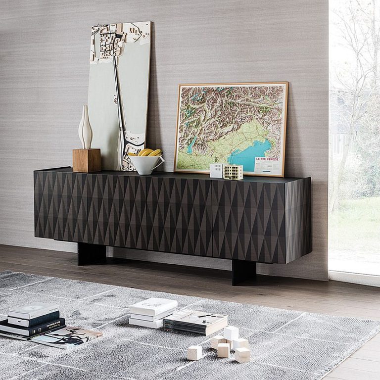 Cool Contemporary Sideboards Usher in Geo Style and Textural Charm