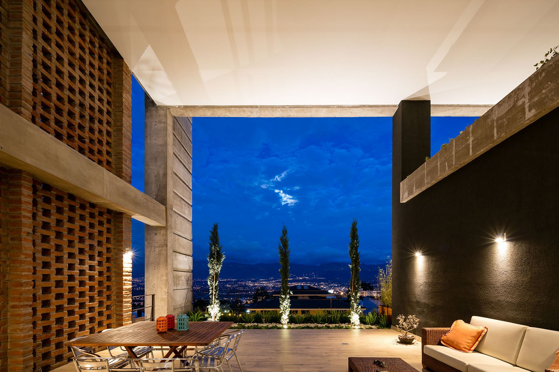 Stunning views of the valley from the shaded outdoor living area