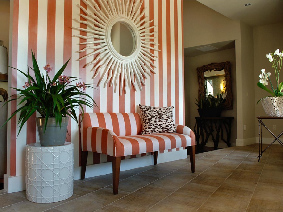 Tiled foyer featured at HGTV.com