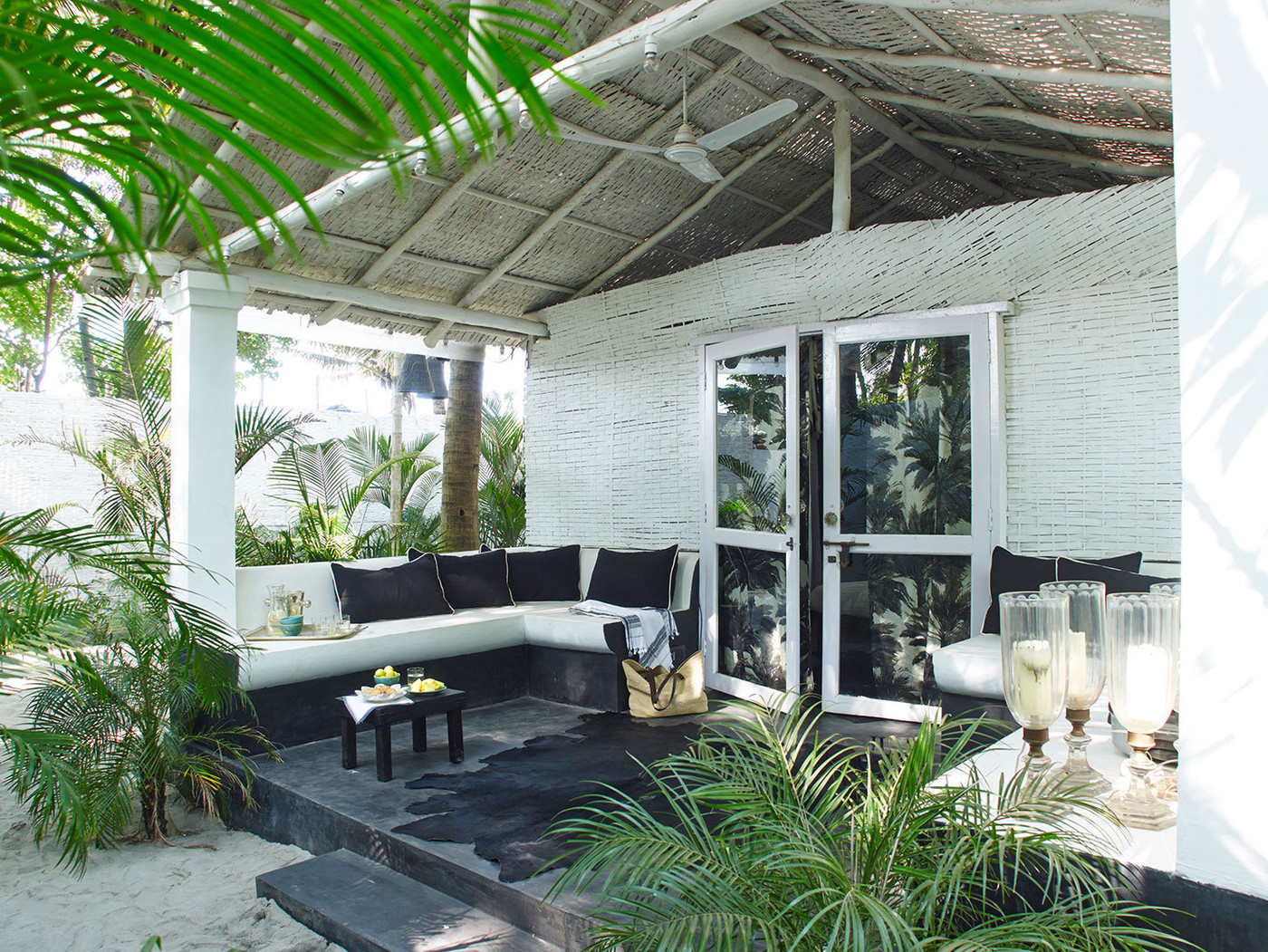 Tropical beach house front porch