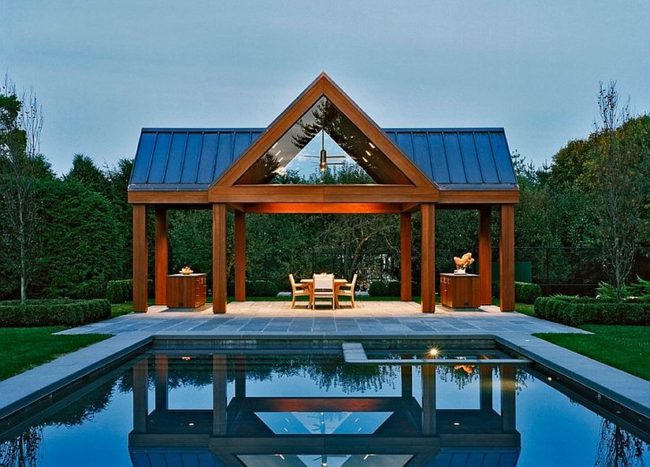 outdoor pool house