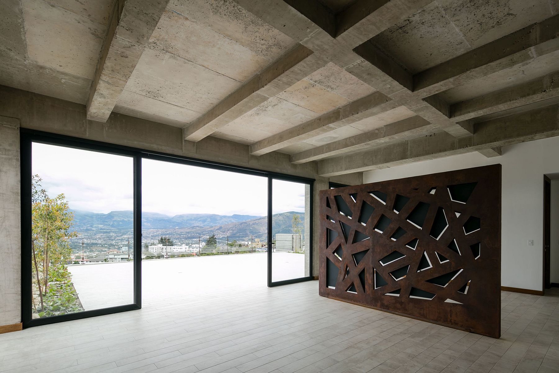 View of the Cumbaya valley from the top level of the apartment building