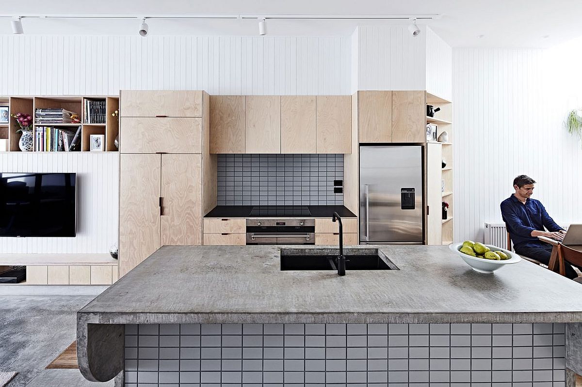 Wooden cabinets create an organized and refined interior