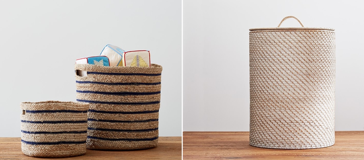 Woven baskets from Pottery Barn Kids