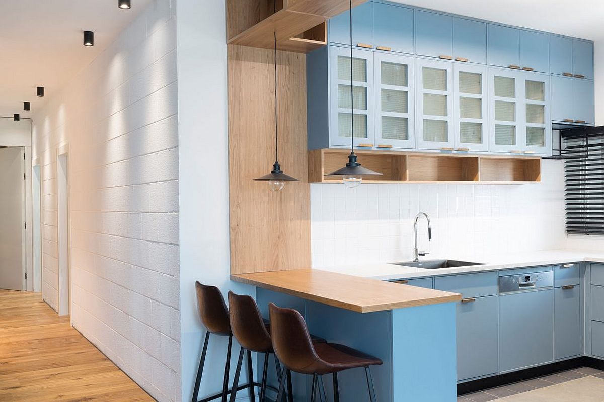 Blue and gray for the modern kitchen