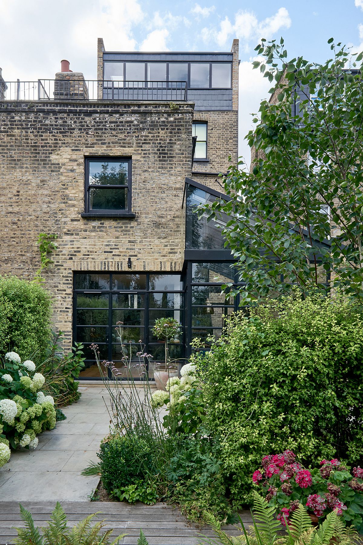 Brick walls and Crittall windows combine classic home with modern extension