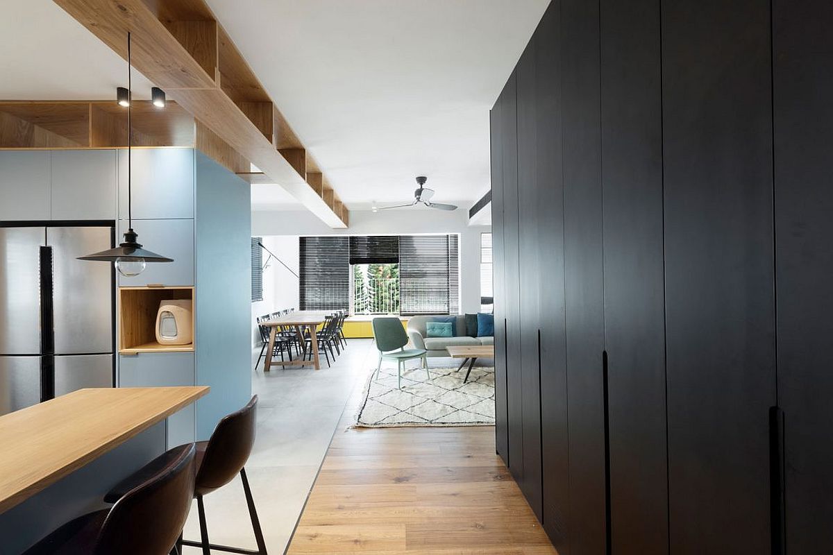 Custom cabinetry and a neutral color scheme for a relaxing modern apartment