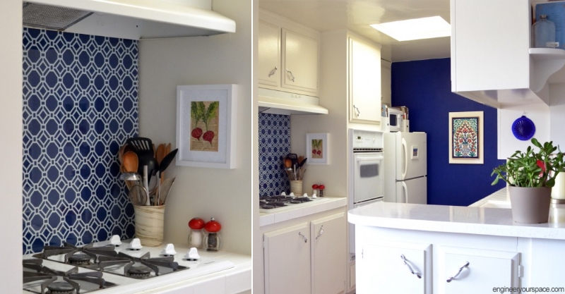 DIY fabric backsplash