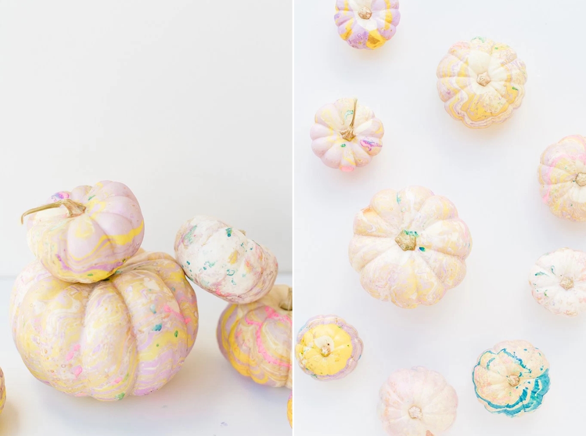 DIY marbled pumpkins from Proper